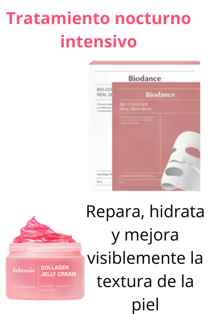 TRATAMIENTO NOCTURNO MASCARILLA DE COLAGENO + GEL DE COLAGENO